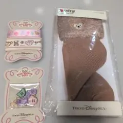 【値下げ！】ダッフィー　モコモコ靴下 裁縫セット（ボタン、リボン）