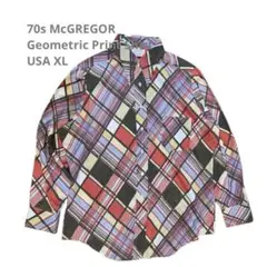 70s McGREGOR 総柄 ポリシャツ USA製 XL 幾何学のサムネイル