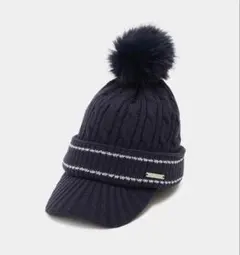 値下げ 新品タグ付 キャロウェイ ファーポンポン付きブリムニットキャップ ゴルフ