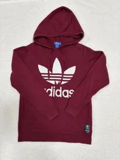 adidas バーガンディ パーカー M