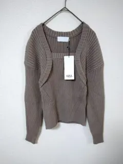 アズール　新品未使用品　スクエアネックボレロニット　レディースS　レーヨン