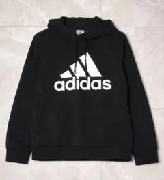 adidas アディダスパーカー ブラックL ロゴシンプル