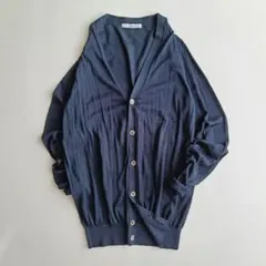 美品✨SLOANEシルク100% V ネックカーディガン 18G天竺シルクのサムネイル