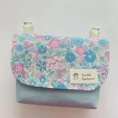 女の子 移動ポケット♪ポケット型マチ付き☆クリップ有☆リボンフラワー