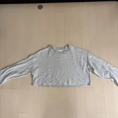 ストライプ クロップドニットセーター 長袖