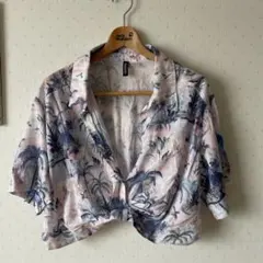 H&M 花柄 クロップドシャツ