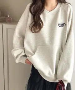 javaコラボ ワンポイント 胸元 刺繍 裏起毛 ラグラン スウェット S