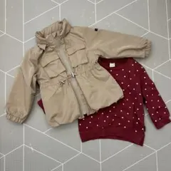 petit main フード付きジャケットとスウェットセット