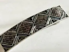 未使用 落ち着いた紫色 vintageビーズの髪留め ヘアバレッタ