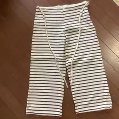 コットン100% ストライプ ワイドパンツ　無印良品 ルームウエア　ルームパンツ