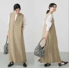 かぐれ　リネンボックスワンピース　未使用品