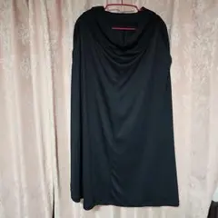 礼服にも使える ブラックスカートスーツ ドレープデザイン3L