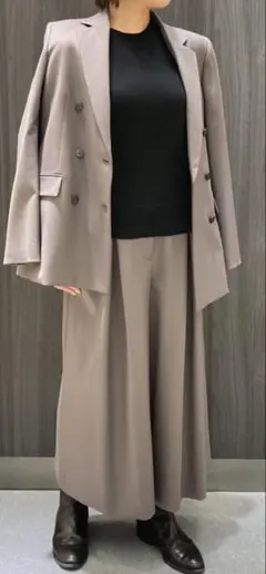 美品 セオリーリュクス スーツセットアップ カシミヤ グレー M 38 美品 theory luxe セオリーリュクス セットアップ 上38 下40