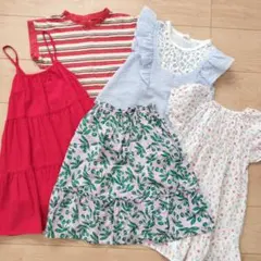 女の子 夏物110cm トップス ワンピース スカート 5点セット売り