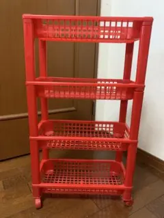 スイマー　SWIMMER 赤色　4段ラック　ワゴン　プラスチック