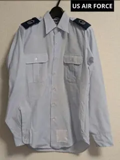 F0610レトロ ミリタリーシャツ ワッペン付き コスプUS AIR FORCE