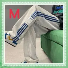 ◯サイドライン パンツ　ジャージカジュアル　M ストリート　グレー男女兼用