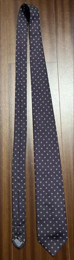 ダークパープル：ネクタイ：幾何学模様：ポリエステル100%：メンズ：スーツ：洋服