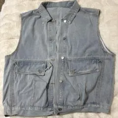 デニムベスト ノースリーブ デニムジャケット ライトブルー カジュアル