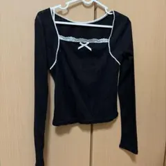 GRL レースリボンスクエアネックトップス[dk1266]