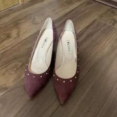 DIANA ワインレッド スタッズ ハイヒール 23.5cm