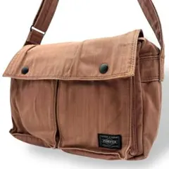 ポーター PORTER ショルダーバッグ 斜め掛け キャンバス ブラウン系 ロゴ