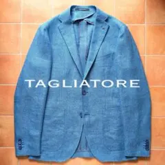 【近年モデル】TAGLIATORE リネンジャケット ヘンプ ブルー 46サイズのサムネイル
