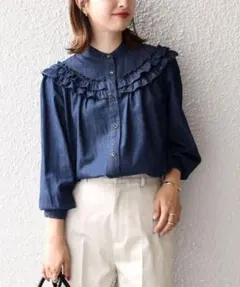 shipsデニムブラウス