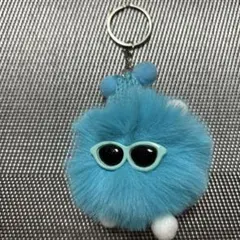 水色のサングラスキャラクターキーホルダー