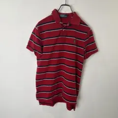 S00276｜ラルフローレン｜半袖｜ポロシャツ｜刺繍｜レッド｜ネイビー｜ボーダー
