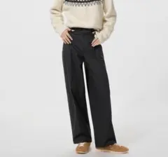 【新品未使用品・タグ付き】ユニクロ タックワイドパンツ S 丈標準 ブラック 黒