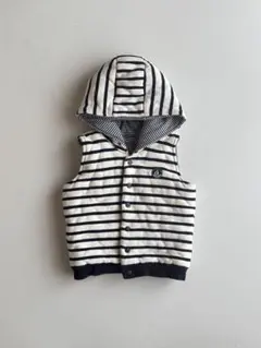 Petit Bateau プチバトー　ストライプ柄フード付きベスト