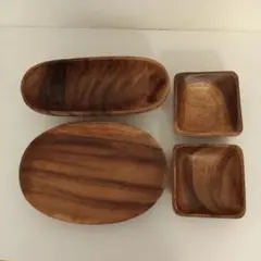 天然木製 皿 4点セット