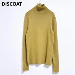 【ディスコート】ニット　美品　セーター　タートルネック　長袖　ラメ　マスタード