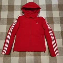 アディダス◆ナイロンパーカー中綿◆Mサイズ◆レッド adidas国旗タグ