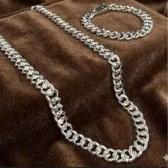 限定特価　メンズ　silver925 ブレス　ネックレス　セット　喜平チェーン