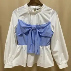 ⭐︎タグ付き新品未使用品⭐︎フロントリボン 長袖ブラウスのサムネイル