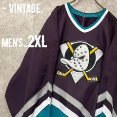 CCM DISNEY ディズニー マイティダックス刺繍ロゴゲームシャツ90s古着 