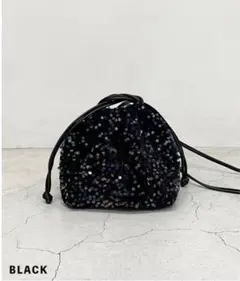 basement ベースメントオンライン　スパンコールバッグ　巾着バッグ