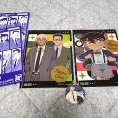 名探偵コナン ミニクリアファイル 缶バッジ セット