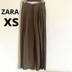 ZARA 新品　未使用　タグ付き　タックワイドパンツ　カーキカラー