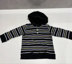 BeBe フード付きストライプトレーナー 90