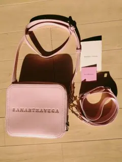 SAMANTHAVEGA ピンク ショルダーバッグ　ショルダー2個付　スクエア型