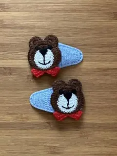 パッチンピン2個セット　(くま) ベビー　キッズ　ヘアピン