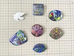 ⑩【未使用】ヴィンテージ 七宝焼 ブローチ7点 帯留めにも 大輪の花 昭和レトロ