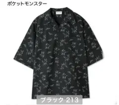 メンズ　総柄布帛ブロードシャツ　ブラッキー