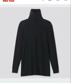 UNIQLO ブラックタートルネック M ヒートテックタートルネックT（9分袖）