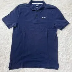 NIKE 半袖ポロシャツ ネイビー ワンポイント ワッペン 大きいサイズ 青