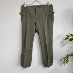 22 OCTOBRE 22オクトーブル　クロップド丈パンツ　スラックス　カーキ