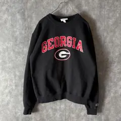 Champion GEORGIA カレッジロゴ スウェット 黒 M メンズ古着